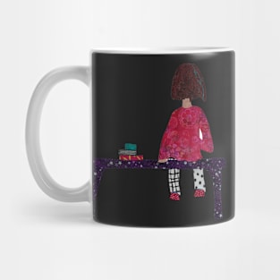 Girl sitting on Bench Mug